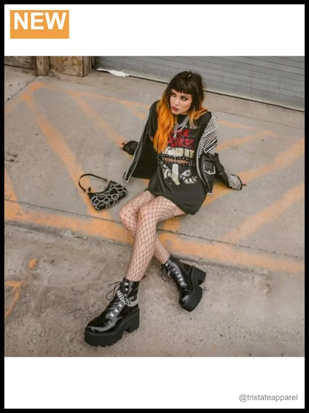 Women's Platform Ankle Boots Goth Combat Booties with Studded Details